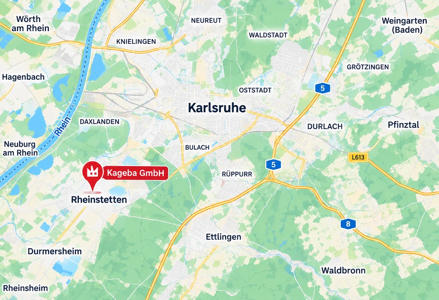 Karte: Standort in Rheinstetten bei Karlsruhe